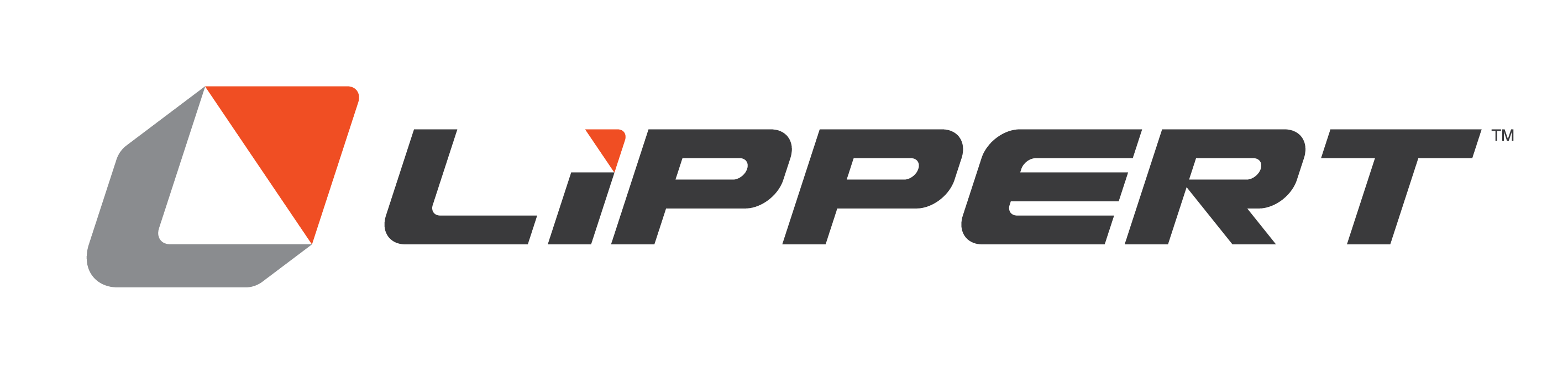 Lippert Logo (3c_charcoal, grey and red-orange on transparent)